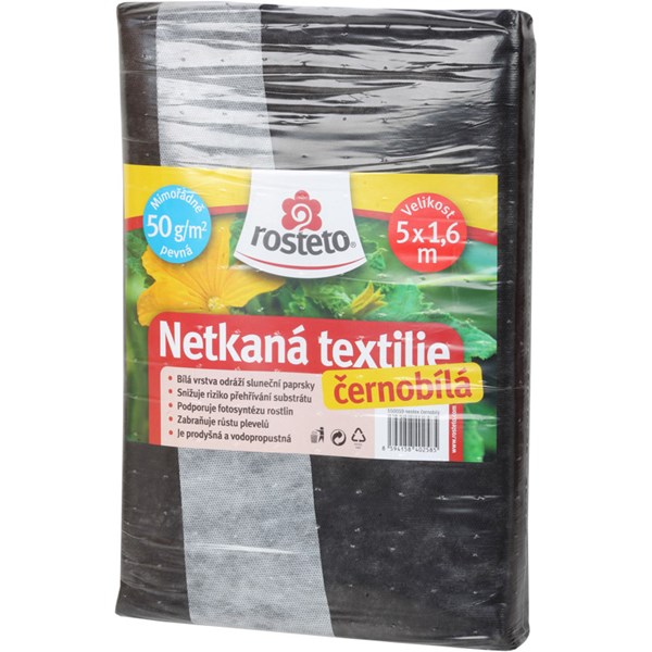 Obrázek z Netkaná textilie 50 g 5x1,6 m (černo-bílá)