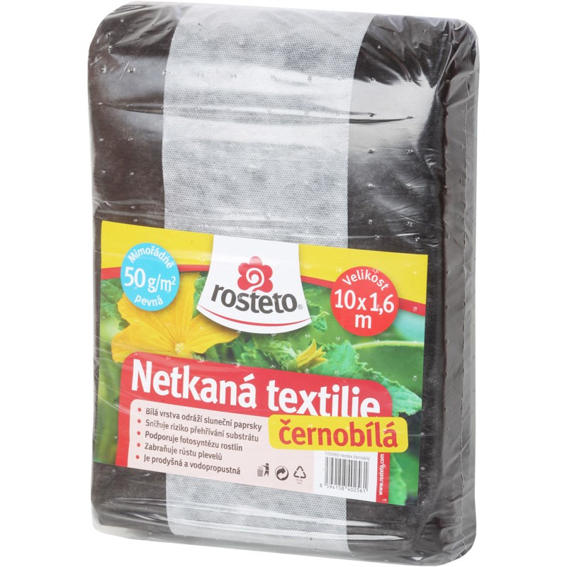 Obrázek z Netkaná textilie 50 g 10x1,6 m (černo-bílá)