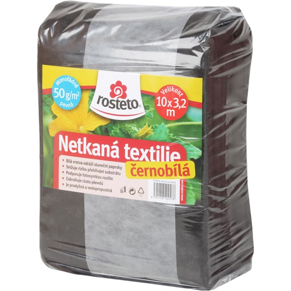 Obrázek z Netkaná textilie 50 g 10x3,2 m (černo-bílá)