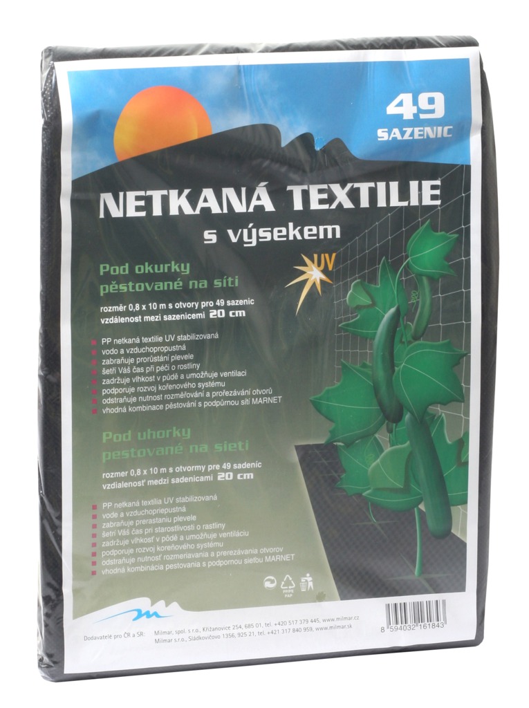 Obrázek z Netkaná textilie výsek černý 45 g - okurky šíře 0,8 x 10 m